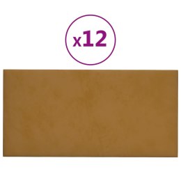  Panele ścienne, 12 szt., brązowe, 60x30 cm, aksamit, 2,16 m² Lumarko!