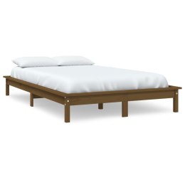  Rama łóżka,miodowy brąz, 135x190cm, lite drewno, 4FT6, podwójna Lumarko!
