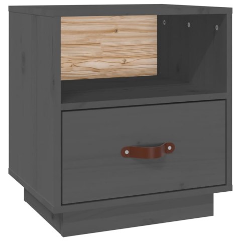  Szafka nocna, szara, 40x34x45 cm, lite drewno sosnowe Lumarko!