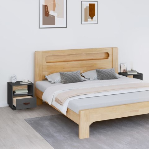  Szafki nocne, 2 szt., szare, 40x34x45 cm, lite drewno sosnowe Lumarko!