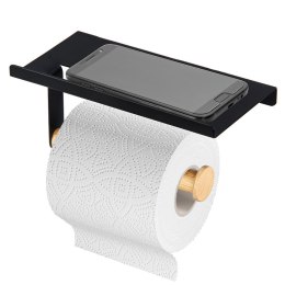  Wieszak Metalowy Na Papier Toaletowy Z Podstawka Pod Komórkę 18x10x7,5 Cm Czarny (łazienka) Lumarko!