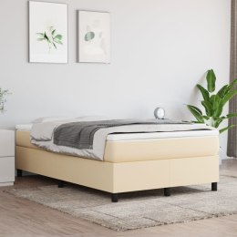  Łóżko kontynentalne, kremowe, tapicerowane tkaniną, 120x200 cm Lumarko!