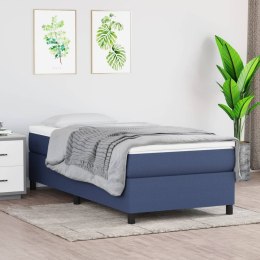  Łóżko kontynentalne, niebieskie, obite tkaniną, 100x200 cm Lumarko!