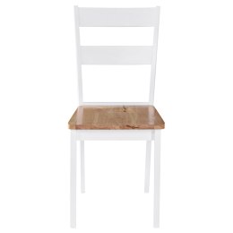  Krzesła stołowe, 2 szt., białe, lite drewno kauczukowca Lumarko!