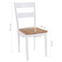  Krzesła stołowe, 2 szt., białe, lite drewno kauczukowca Lumarko!