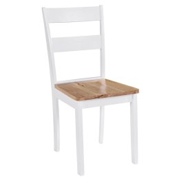  Krzesła stołowe, 4 szt., białe, lite drewno kauczukowca Lumarko!