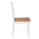 Krzesła stołowe, 4 szt., białe, lite drewno kauczukowca Lumarko!