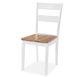  Krzesła stołowe, 6 szt., białe, lite drewno kauczukowe Lumarko!