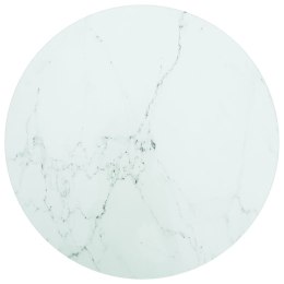  Blat do stołu, biały, Ø40x0,8 cm, szkło ze wzorem marmuru Lumarko!
