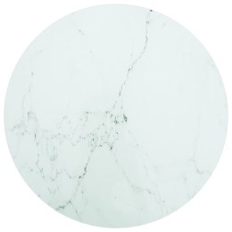  Blat do stołu, biały, Ø60x0,8 cm, szkło ze wzorem marmuru Lumarko!