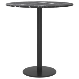  Blat do stołu, czarny, Ø40x0,8 cm, szkło ze wzorem marmuru Lumarko!