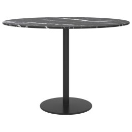  Blat do stołu, czarny, Ø60x0,8 cm, szkło ze wzorem marmuru Lumarko!