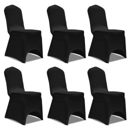  Czarne elastyczne pokrowce na krzesła, 6 sztuk Lumarko!