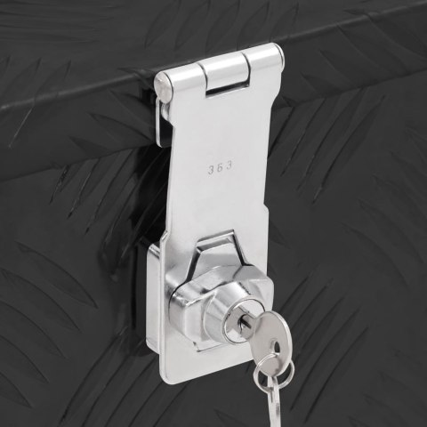  Skrzynka do przechowywania, czarna, 50x20,5x15 cm, aluminium Lumarko!