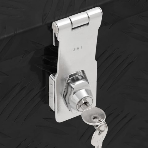  Skrzynka do przechowywania, czarna, 60x23,5x23 cm, aluminium Lumarko!