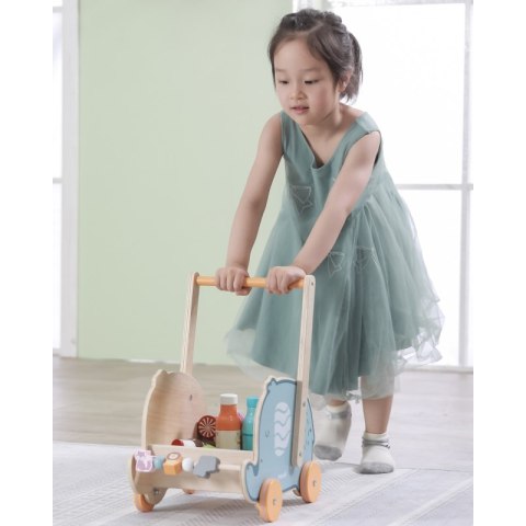  Drewniany Wózek 2w1 Chodzik Pchacz Słonik Lumarko!