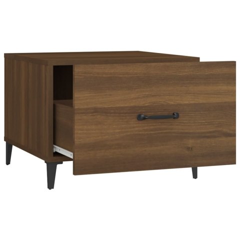  Stolik kawowy z metalowymi nogami, brązowy dąb, 50x50x40 cm Lumarko!