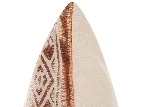  Bawełniana poduszka dekoracyjna w geometryczny wzór 50 x 50 cm miedziana OUJDA