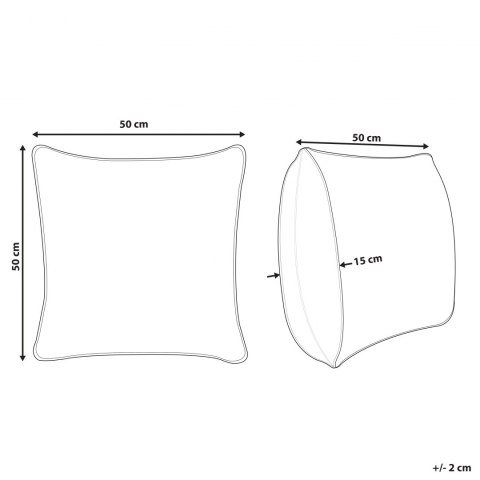  Bawełniana poduszka dekoracyjna w geometryczny wzór 50 x 50 cm miedziana OUJDA