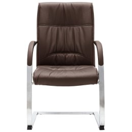  Krzesło biurowe, wspornikowe, brązowe, sztuczna skóra Lumarko!