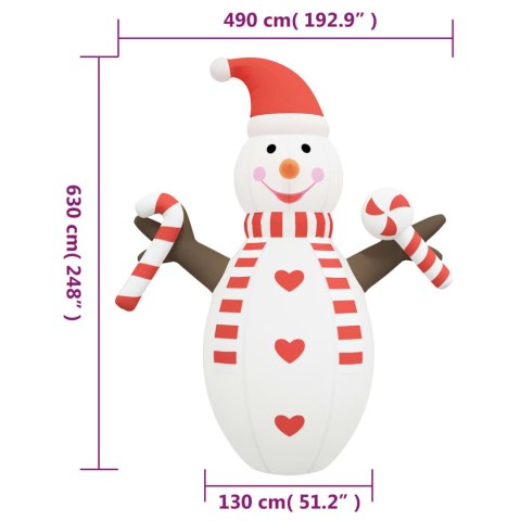  Nadmuchiwany bałwan z oświetleniem LED, 630 cm Lumarko!