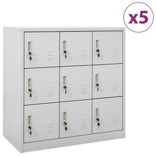  Szafki zamykane, 5 szt., jasnoszare, 90x45x92,5 cm, stalowe Lumarko!