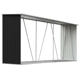  Wiata na drewno, stal galwanizowana, 330x84x152 cm, antracytowa Lumarko!