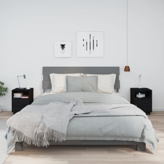  Szafki nocne, 2 szt., czarne, 40x34x55 cm, lite drewno sosnowe Lumarko!