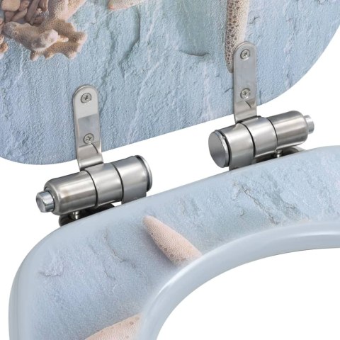  Deski klozetowe wolnoopadające, 2 szt., MDF, wzór w rozgwiazdę Lumarko!