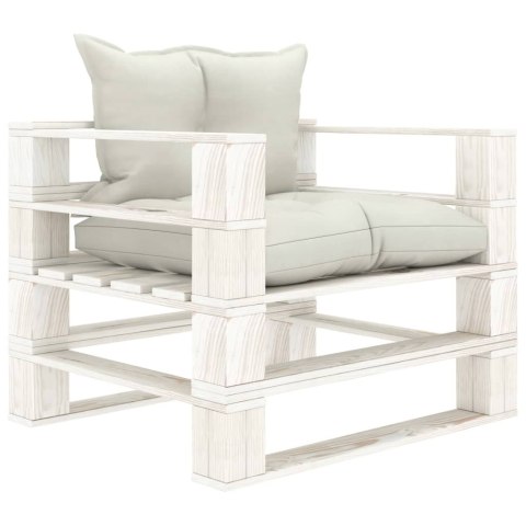  Ogrodowe siedzisko z palet, z beżowymi poduszkami, drewniane Lumarko!
