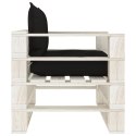  Ogrodowe siedzisko z palet z czarnymi poduszkami, drewniane Lumarko!