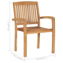  Krzesła ogrodowe, 2 szt., czarne poduszki, lite drewno tekowe Lumarko!