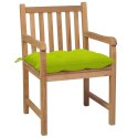  Krzesła ogrodowe z jasnozielonymi poduszkami, 6 szt., tekowe Lumarko!