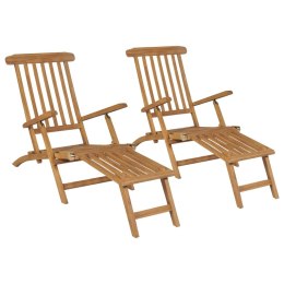  Krzesła ogrodowe z podnóżkami, 2 szt., lite drewno tekowe Lumarko!