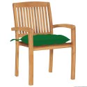  Sztaplowane krzesła ogrodowe z poduszkami, 6 szt., tekowe Lumarko!