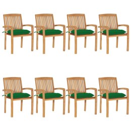  Sztaplowane krzesła ogrodowe z poduszkami, 8 szt., tekowe Lumarko!