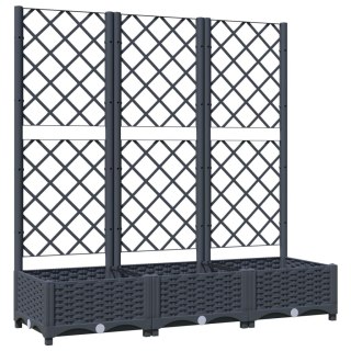 VidaXL Donica ogrodowa z kratką, niebieskoszara, 120x40x121,5 cm, PP