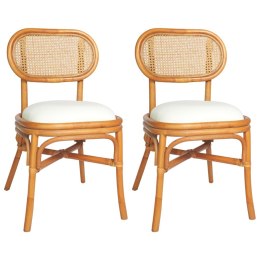  Krzesła stołowe, 2 szt., jasnobrązowe, lniane poduszki Lumarko!