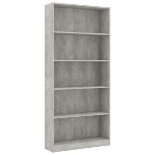  5-poziomowy regał na książki, betonowy szary, 80x24x175 cm Lumarko!