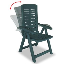  Rozkładane krzesła ogrodowe, 2 szt., plastikowe, zielone Lumarko!