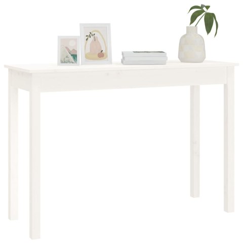  Stolik konsolowy, biały, 110x40x75 cm, lite drewno sosnowe Lumarko!