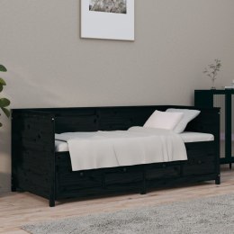  Łóżko dzienne, czarne, 90x190 cm, lite drewno sosnowe Lumarko!