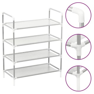  Stojak na buty z 4 półkami, metal i włóknina, srebrny Lumarko!