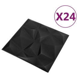  Panele ścienne 3D, 24 szt., 50x50 cm, diamentowa czerń, 6 m² Lumarko!
