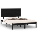  Rama łóżka, czarna, lite drewno sosnowe, 140x200 cm Lumarko!