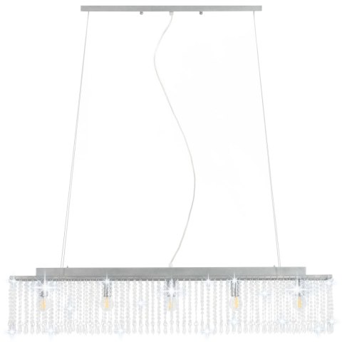  Lampa sufitowa z kryształowymi koralikami, srebrna, 104 cm, E14 Lumarko!