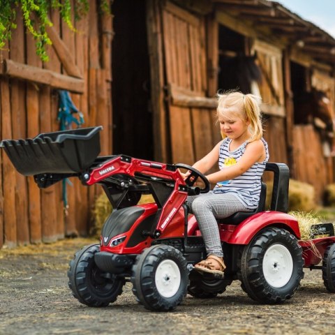  Traktor Valtra Bordowy Na Pedały Z Przyczepką I Łyżką Od 3 Lat Lumarko!