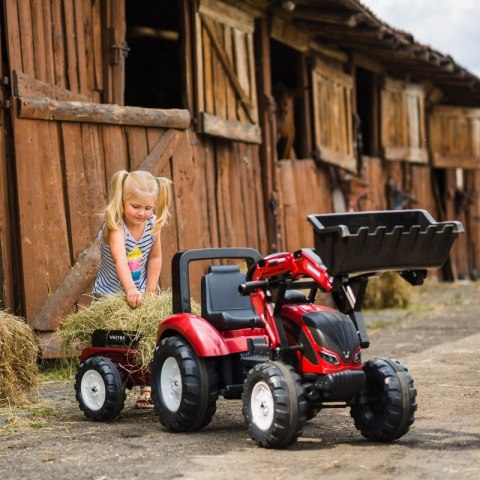  Traktor Valtra Bordowy Na Pedały Z Przyczepką I Łyżką Od 3 Lat Lumarko!