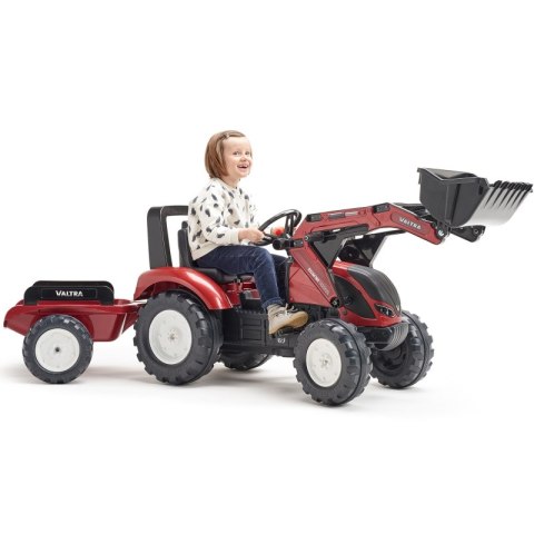  Traktor Valtra Bordowy Na Pedały Z Przyczepką I Łyżką Od 3 Lat Lumarko!