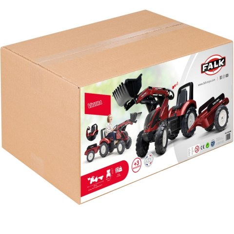  Traktor Valtra Bordowy Na Pedały Z Przyczepką I Łyżką Od 3 Lat Lumarko!